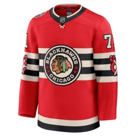 Män Ishockey Chicago Blackhawks tröja Fanatics Premium NHL Taylor Hall 2024-25 Röd Winter Classic